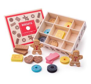Bigjigs Toys Box s dřevěnými sušenkami